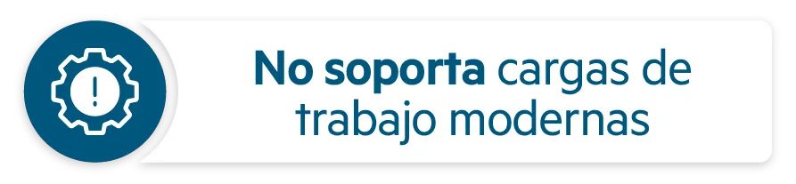 Desventaja: Bajo rendimiento en cargas de trabajo